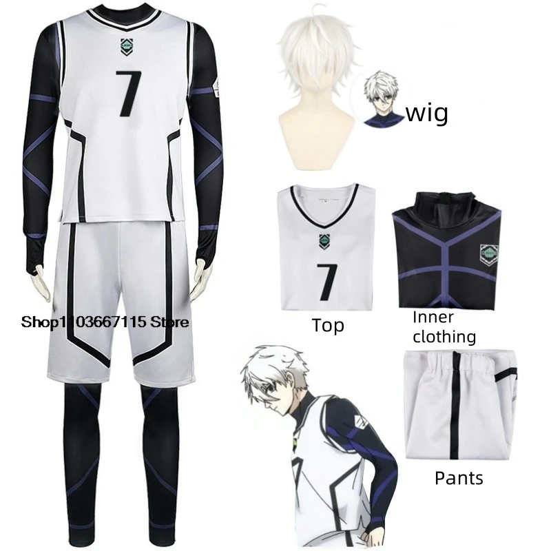 Anime Blue Lock Cosplay Nagi Seishiro Isagi Yoichi Chigiri Rensuke Kunigami Bachira Megur Jumpsuit Football Club Sportswear Wig