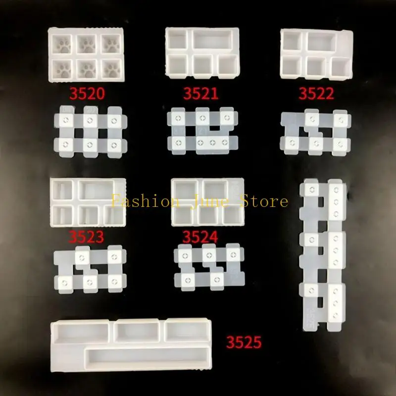 N5KA Silicone Mechanical Keyboard for Key Cap DIY Clay Epoxy Resin Mould Mold Keycaps Epoxy Resin Casting Molds Cats'