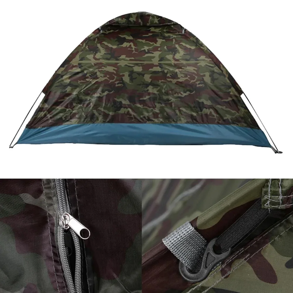 Hiking Kits Camping Tent 1 Person/2 Person Mosquito Prevention Anti-UV Camouflage Tents Double Layer Hiking Tent Ultralight Tent