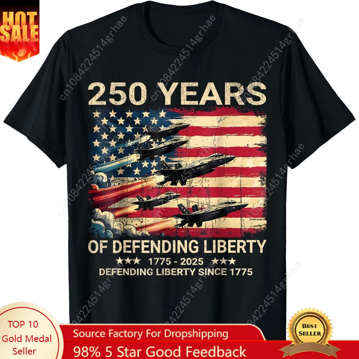 

Patriotic USA Flag Military Parade Army 250th Anniversary T-Shirt