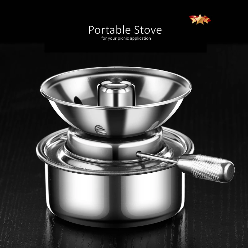 LFGB Certification Mini Fondue Pot Portable Camping Picnic Alcohol Fuel Source Stewing Pot 17.3cm Diameter Hotpot Saucepot view 5