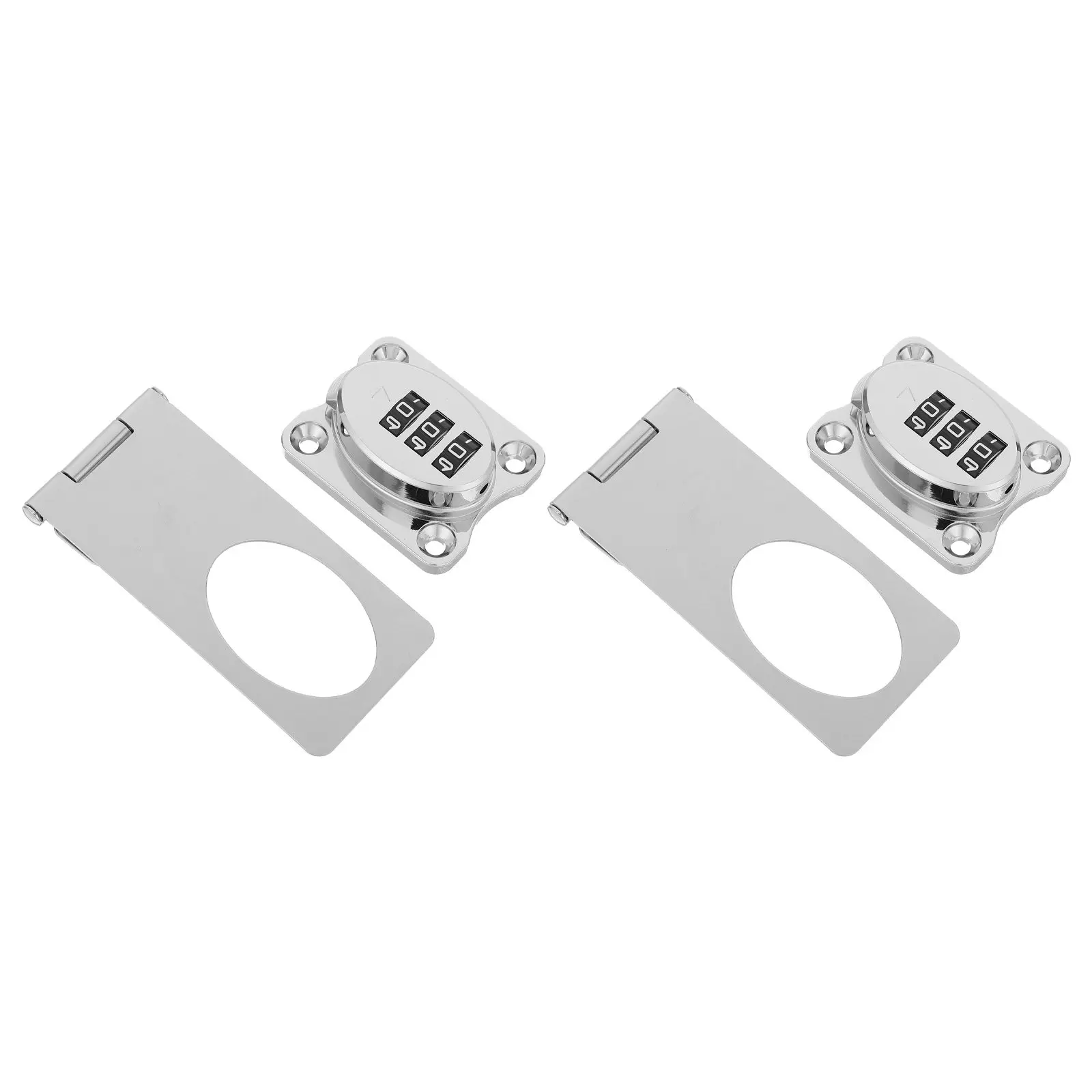 2Pcs Sliding Door Hasp Lock Cabinet Keyless Combination 3-Digit Password Lock No Drill Kitchen Pantry Drawer Security Latch