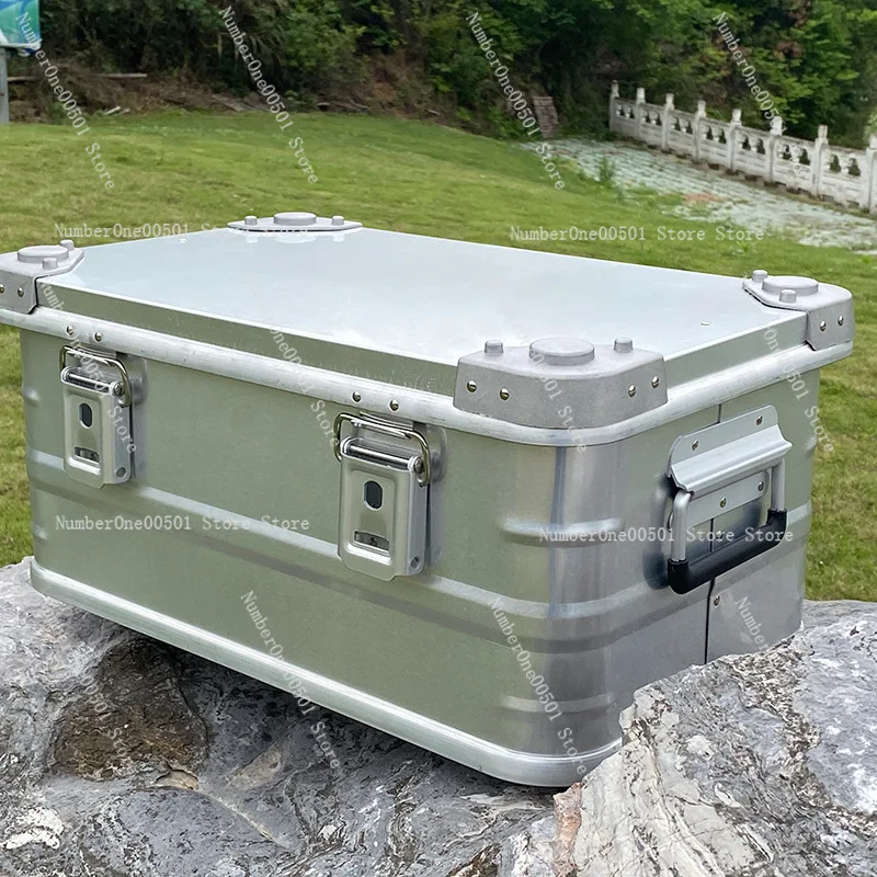 Outdoor Aluminum Alloy Storage Box Camping Gear Organizer Large Capacity Travel Car Trunk Storage Case