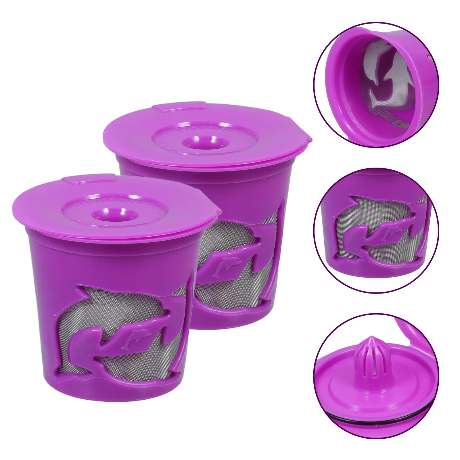 

2Pcs Coffee Filters Professional Reusable Multi-Function Coffee Strainers for Office Home Cafe Washable Filter Cups