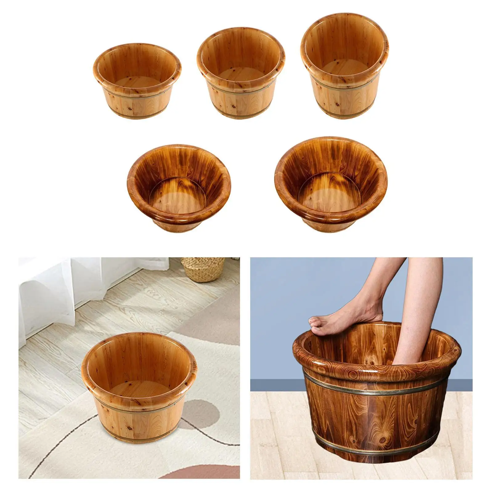 Drewniana miska do kąpieli stóp, przenośna wanna do moczenia stóp, wiadro do mycia stóp, miska do kąpieli stóp, wiadro do mycia stóp na zewnątrz