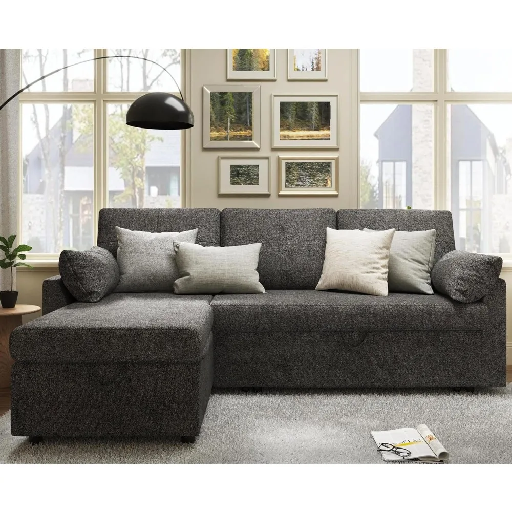 Sleeper Sofa, Sofa Bed- 2 in 1 Pull Out Couch Bed with Storage Chaise for Living Room, Sofa Sleeper, Hotel Sofas