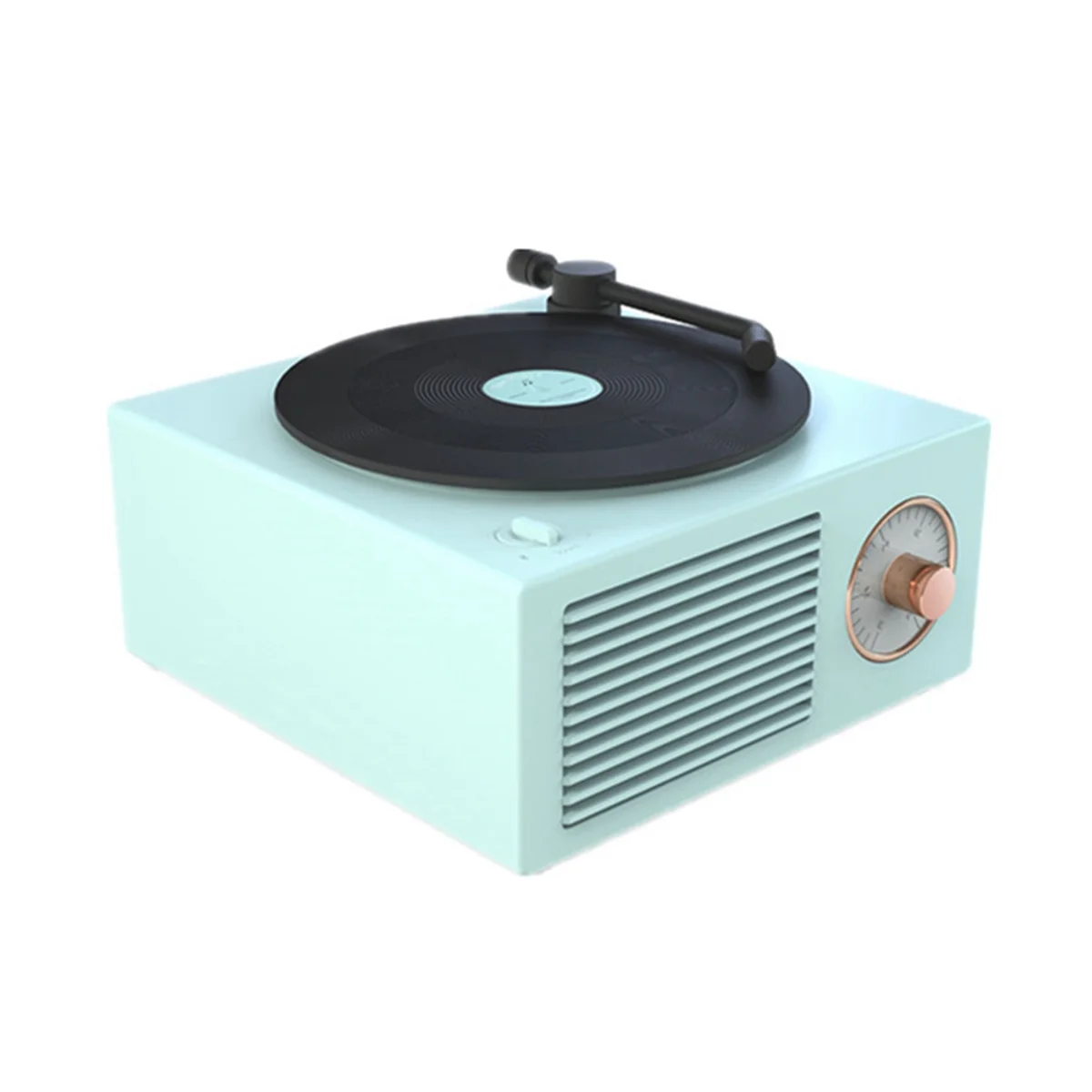 Turntable Speaker Bluetooth-Compatible V5.0 Vinyl Record Player Stereo Vintage Portable Speaker Green