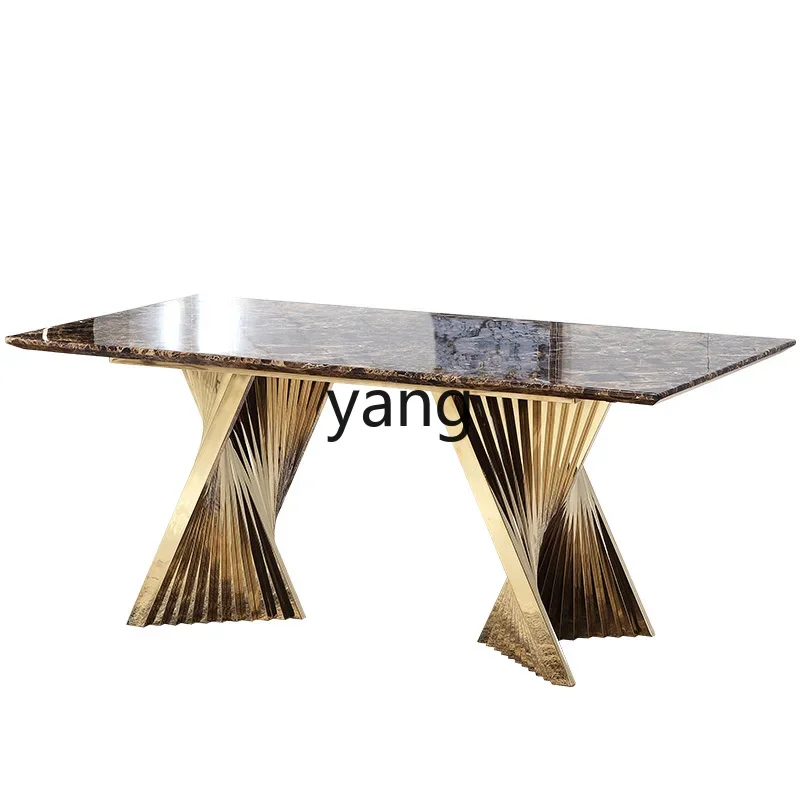 

xyy modern light luxury dining table and chair combination household small apartment rectangular marble dining table