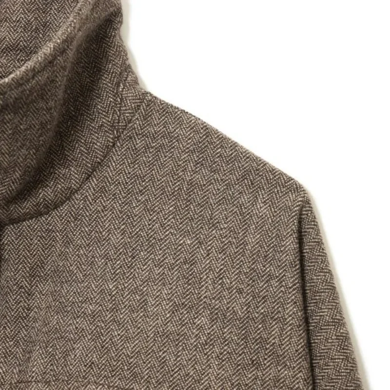 المرأة فضفاضة الوقوف طوق سترة دافئة الإناث أبلى بلوزات على الموضة معطف أسلوب بسيط الشارع الشهير مع جيب كبير