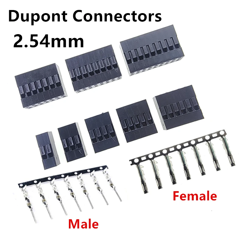 Dupont shell 2.54 Connectors Cable Jumper Wire Header Housing 2.54mm Pitch Shell 1 2 3 4 5 6 7 8 9 10 Pin Male Female Terminal