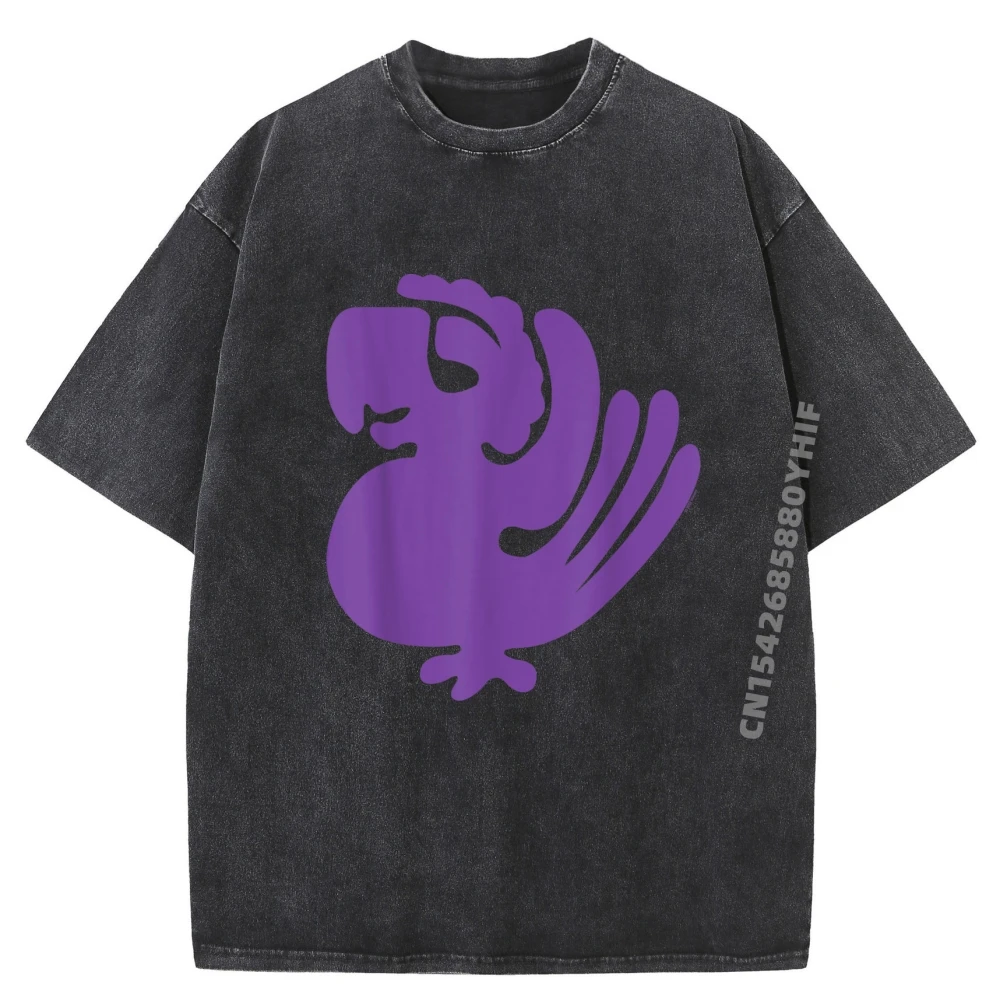 

Mens Clothes Legends Of The Hidden Temple Purple Parrots Alt Graphic Shirts Men Funny Washed Printed Shirt