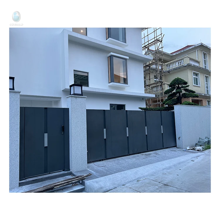 Automatic electric aluminum pedestrian door driveway sliding door aluminum cantilever privacy system for apartment exterior