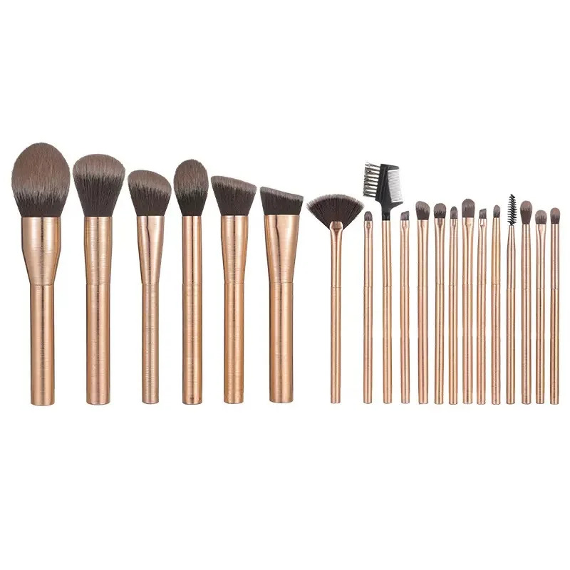 

Brand new design 20 gold luxury makeup brush set, custom aluminum tube makeup brush