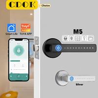 CDOK M5 Tuya BLE Smart Fingerprint Door Lock Electronic Lock with Password/Key/Tuya APP Unlock Passage Mode For Bedroom