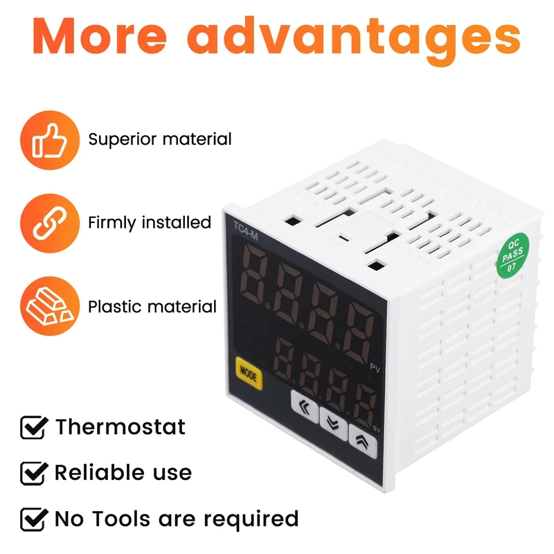 ترموستات الرقمية متحكم في درجة الحرارة AC85-265V التيار المتناوب PT100 K J المدخلات TC4M PID التحكم في درجة الحرارة منظم الحرارة 1300 ℃