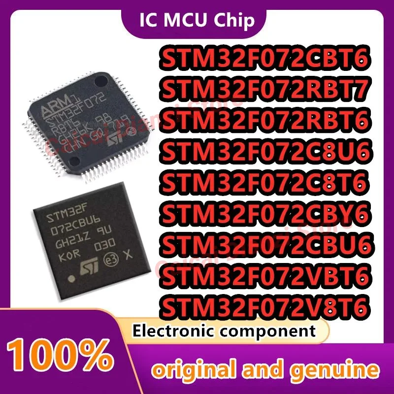 

STM32F072RBT6 STM32F072RBT7 STM32F072V8T6 STM32F072R8T6 STM32F072VBT6 STM32F072CBT6 STM32F072C8T6 072CBY6 072CBU6 072C8U6 10PCS