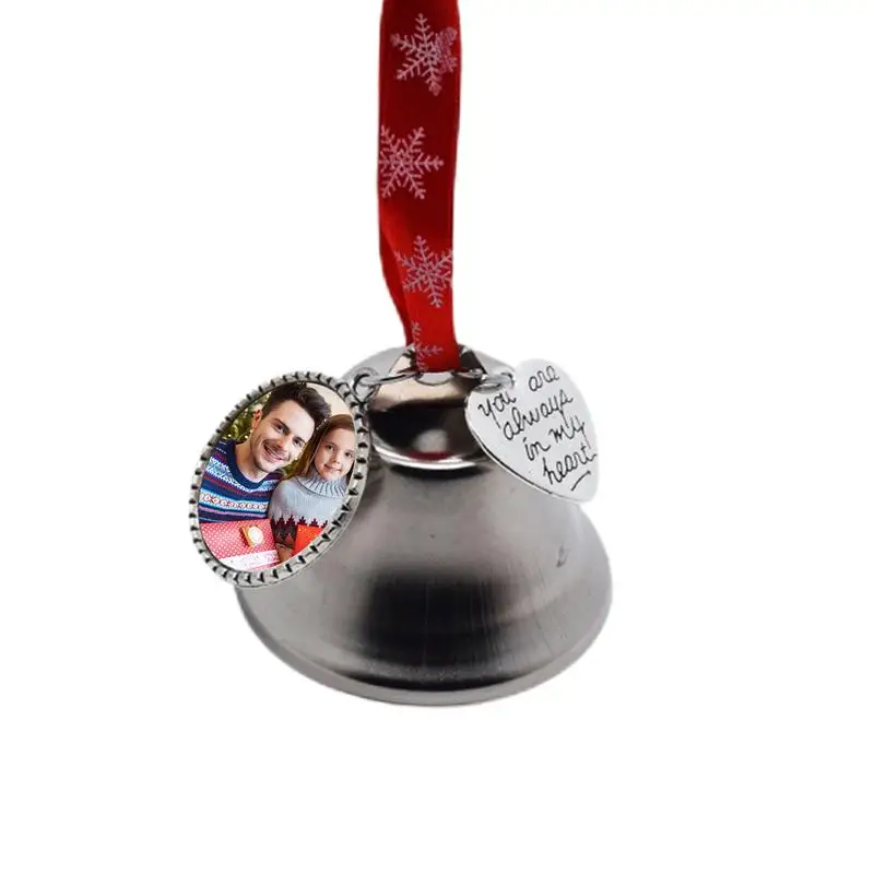 

Christmas Bell Ornament Elegant Decorative Bells Hangings Pendant With Photo Frame Holiday Keepsake Picture Ornaments Jingle