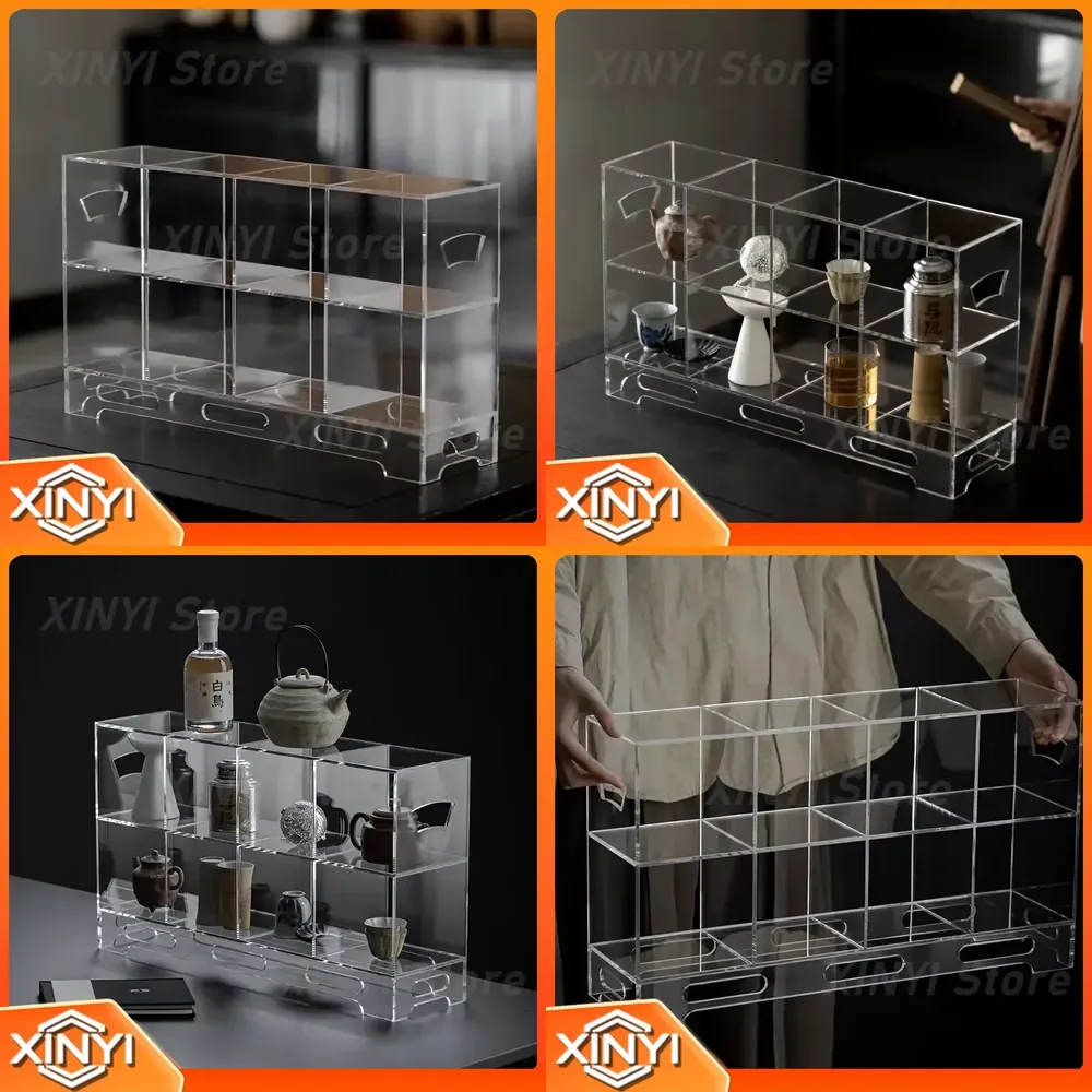 Light Luxury Acrylic Transparent Teapot for Household Tea Set Display Stand for Bogu Frame Desktop Rack Multi-Layer Storage