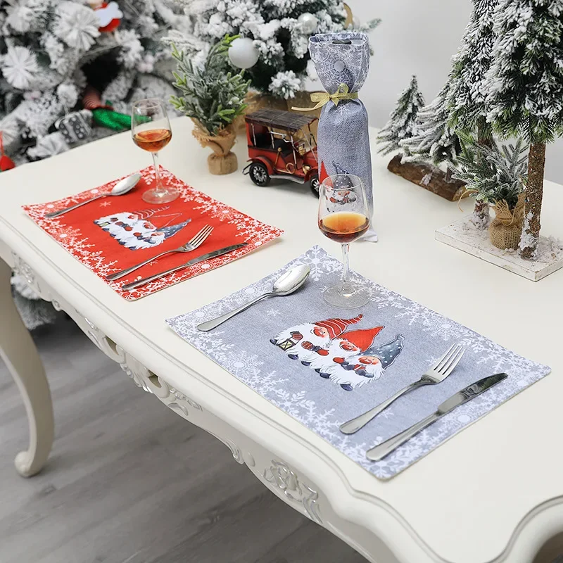 Christmas Table Placement Table Decoration For Accessorie Linen Forester Indoor Placemat Kitchen New Year Table Cloth Xmas Decor