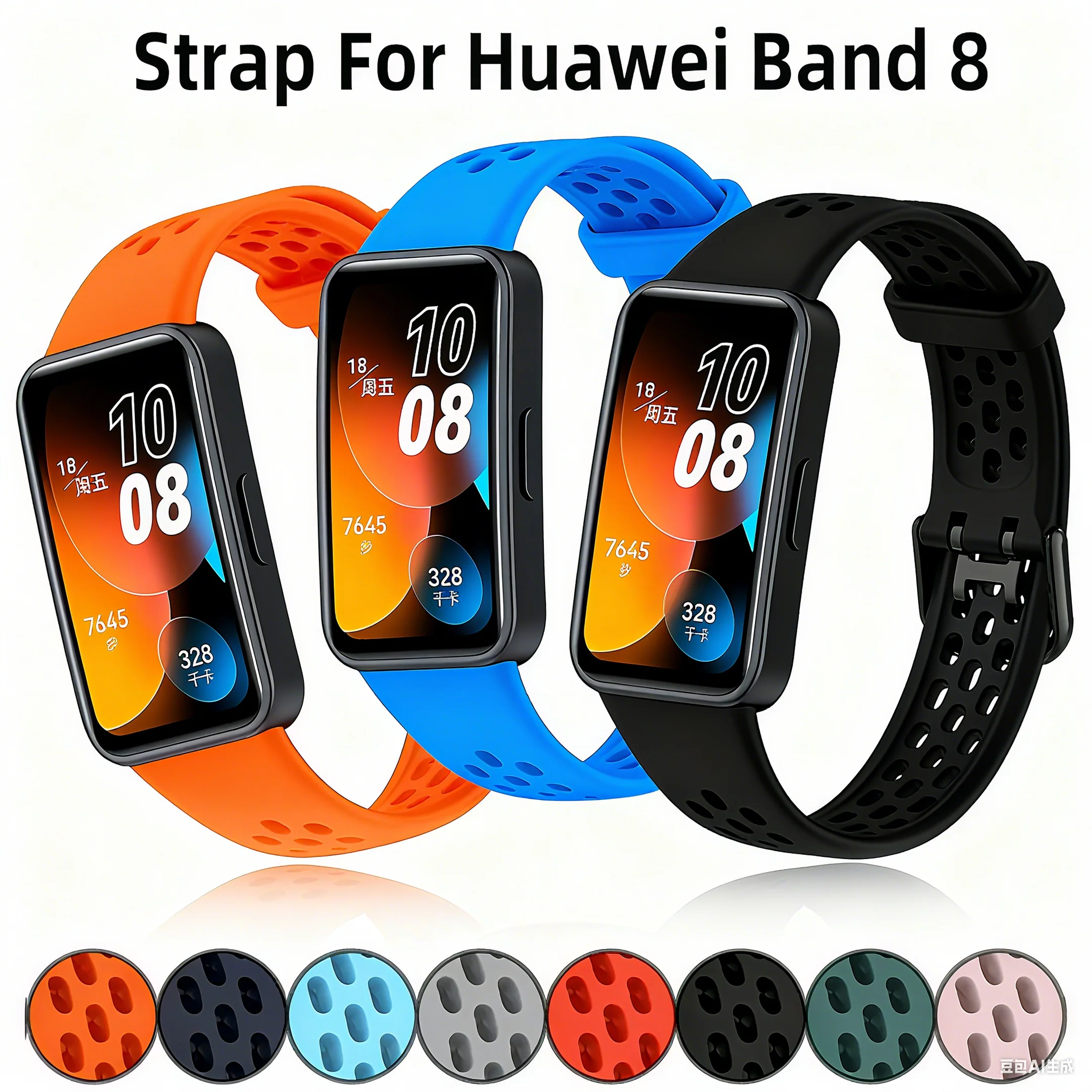 Armband für Huawei Band 8, Silikon, Sport-Smartwatch, TPU, wasserdichtes Armband, weiches Armband für Huawei Band 8, Zubehör
