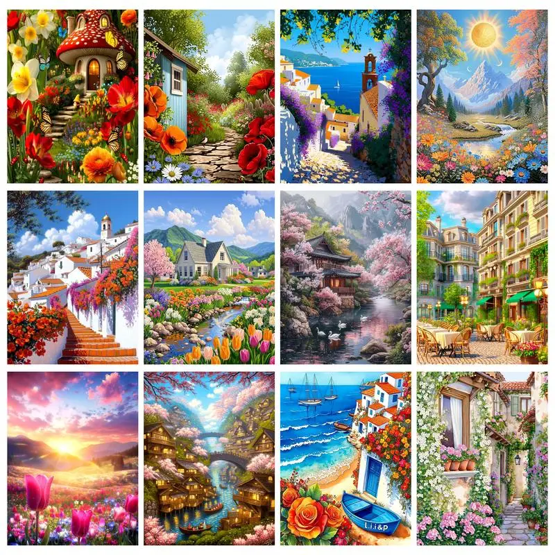 

GATYZTORY DIY Painting By Number Seaside City Drawing On Canvas HandPainted Art Gift Pictures By Number Kits Home Decor