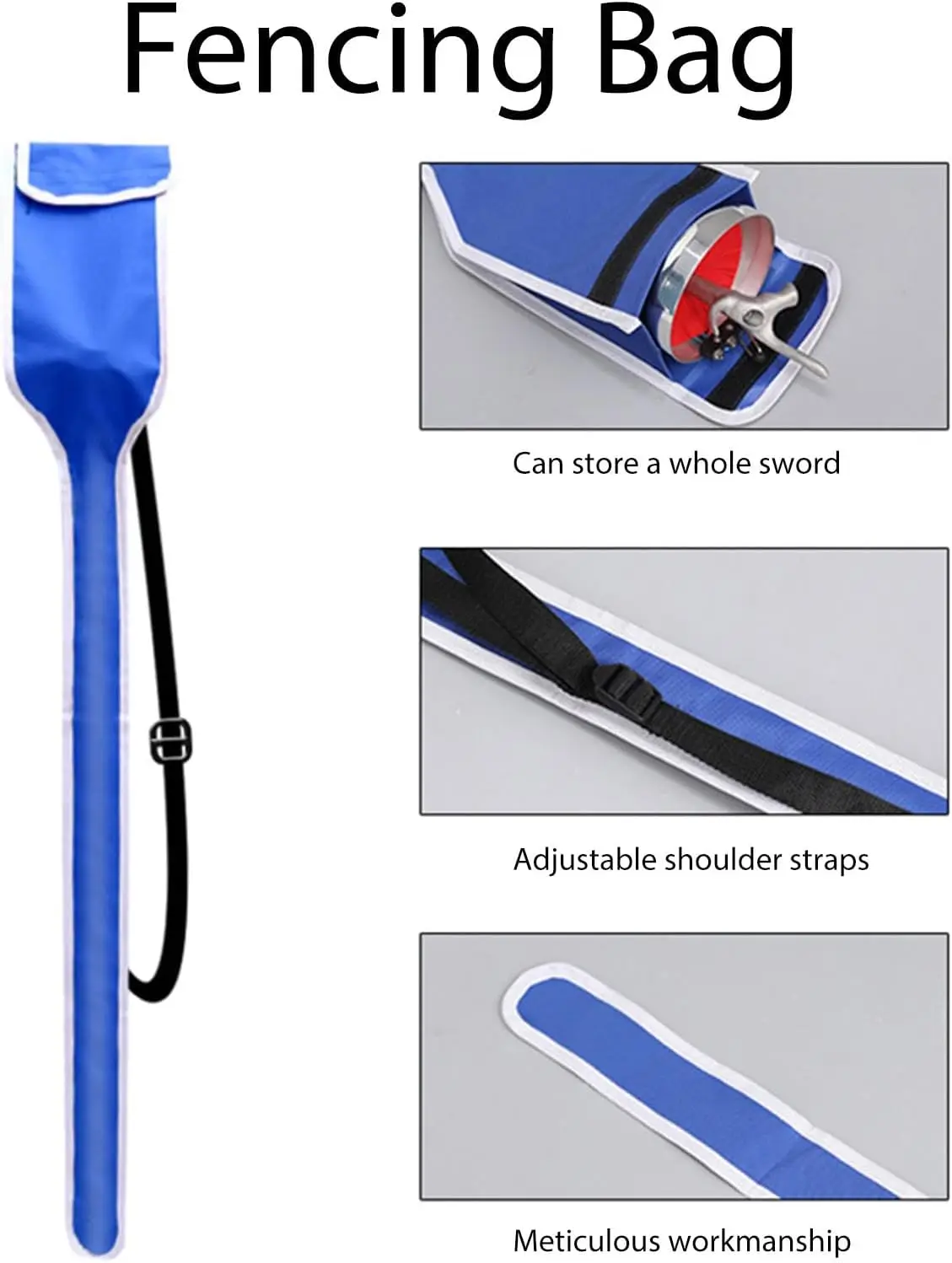 Fencing Sword Shoulder Bag Multi-Color Weapon Cover Case for Foil Epee Saber Waterproof Single Shoulder Fencing Sack Bag