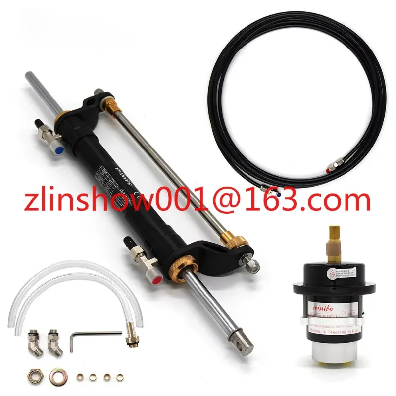 

Marine Hydraulic Steering Kit Boat Steering System for 90HP Outboard Motor Engine