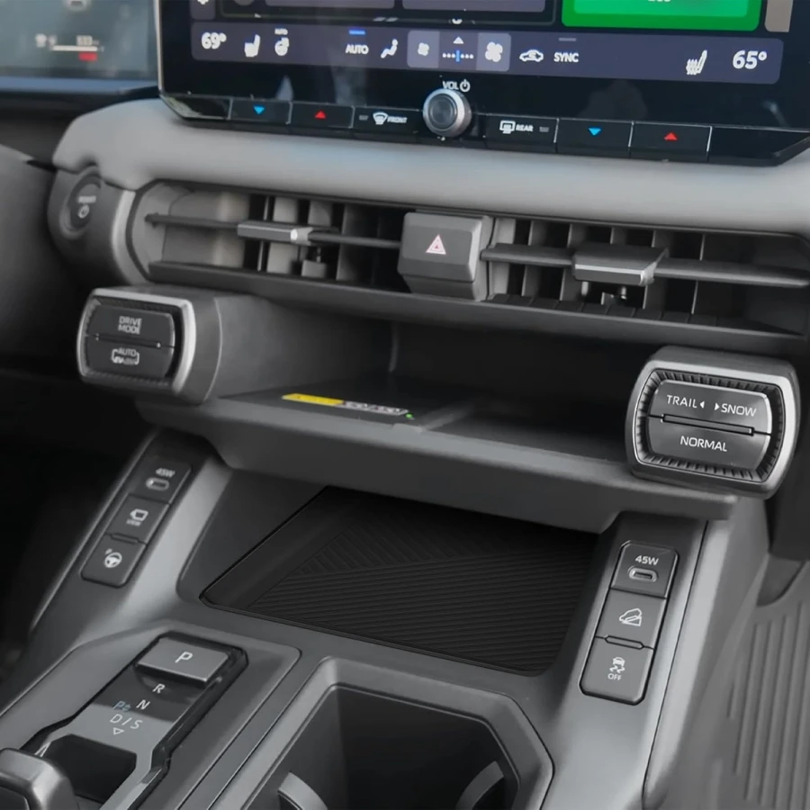 5-teiliges Mittelkonsolen-Organizer-Set für Toyota RAV4 2026+ LHD RHD Auto-Armlehnenbox Getränkehalter Kabelloses Laden Rutschfeste Matte – Detail 8