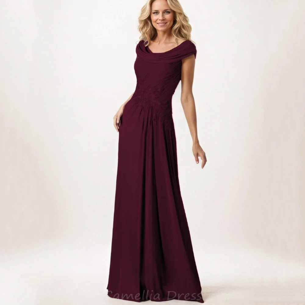 Customized Mother of the Bride Dress Simple A Line Wedding Party Gowns Short Sleeve Chiffon Formal Bridal Dresses