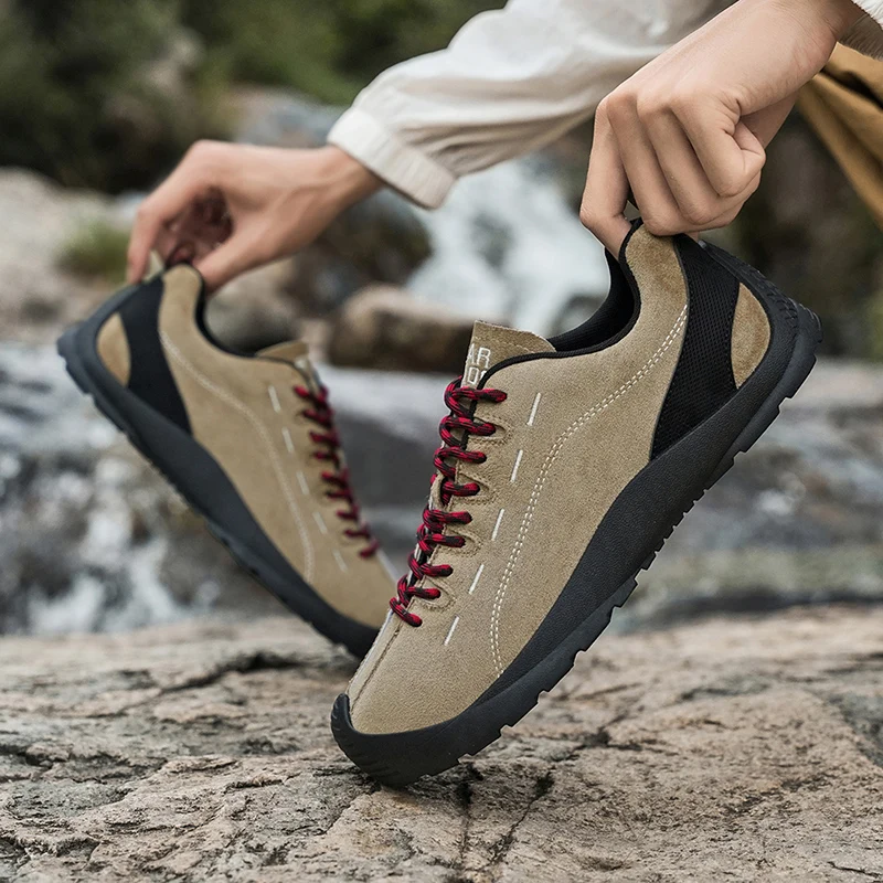 

Брендовая уличная походная обувь, мужские треккинговые кроссовки цвета хаки, удобная нескользящая походная обувь, мужская дорожная обувь, zapatos hombre