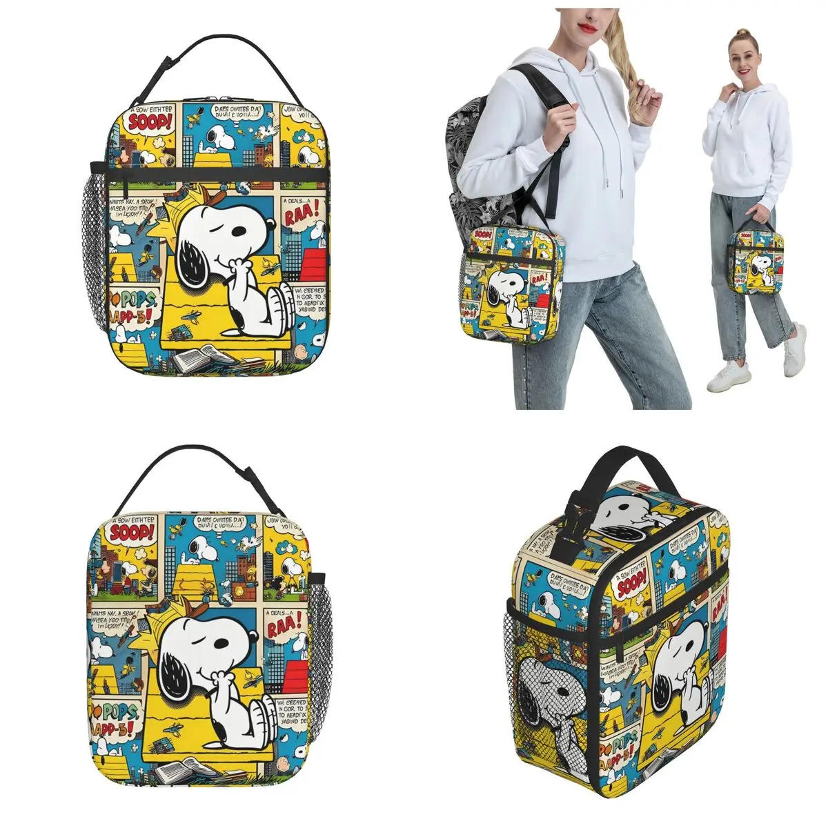 Insulated Lunch Bag Peanuts Comic Characters Snoopy Merch Cartoon Animals Lunch Container New Arrival Thermal Cooler Bento Box