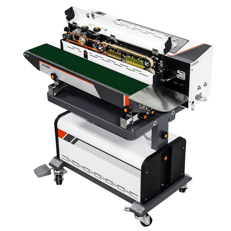 

Vacuum Sealer With Nitrogen Gas Flushing Filling Continuous Band Plastic Bag Heat Sealing Machine