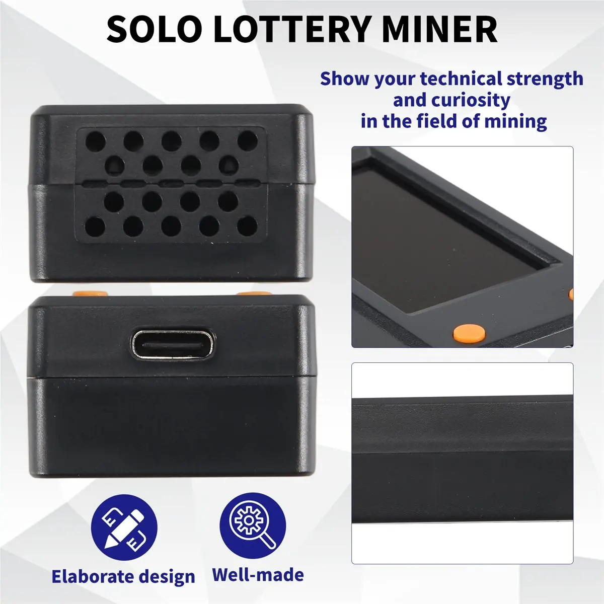 fine Nerdminer V2 78KH/S BTC Solo Lottery Miner with LCD Display Bitcoin BTC Crypto Miner ASIC Mining Miner Silent Miner