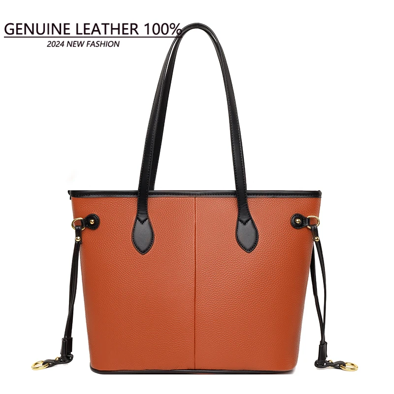 100% Genuine Cowhide Luxury Handbags leather Tote Bag Shoulder Bag for Women Bags Designer High Quality Women Brand Designer Bag