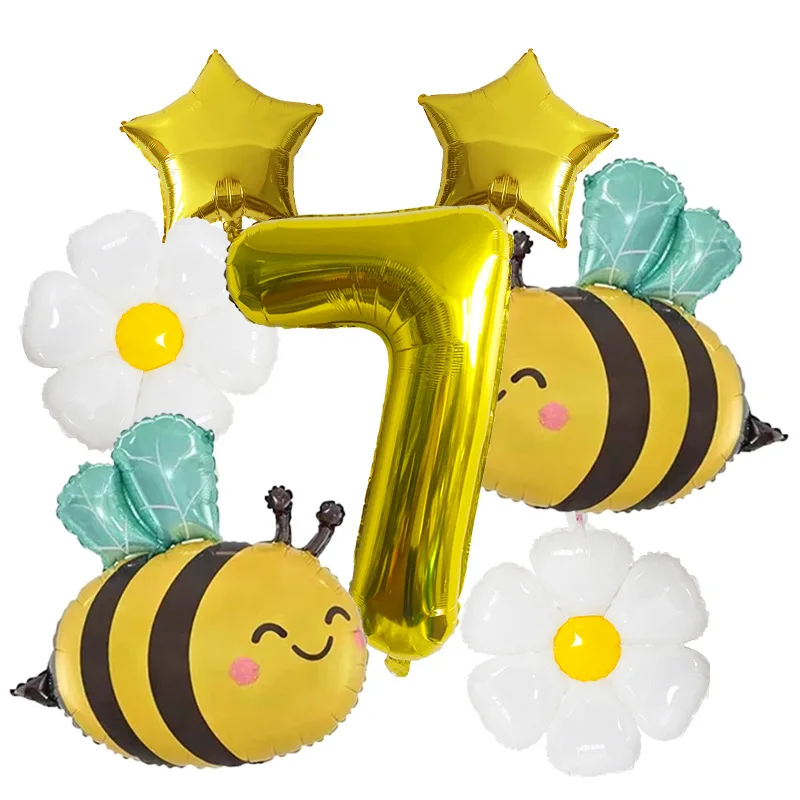 9-teiliges Daisy Bee-Ballon-Geburtstagsset – perfekt für Kindergeburtstagsfeiern, Babypartys und Feiern mit Gartenthema – Detail 7