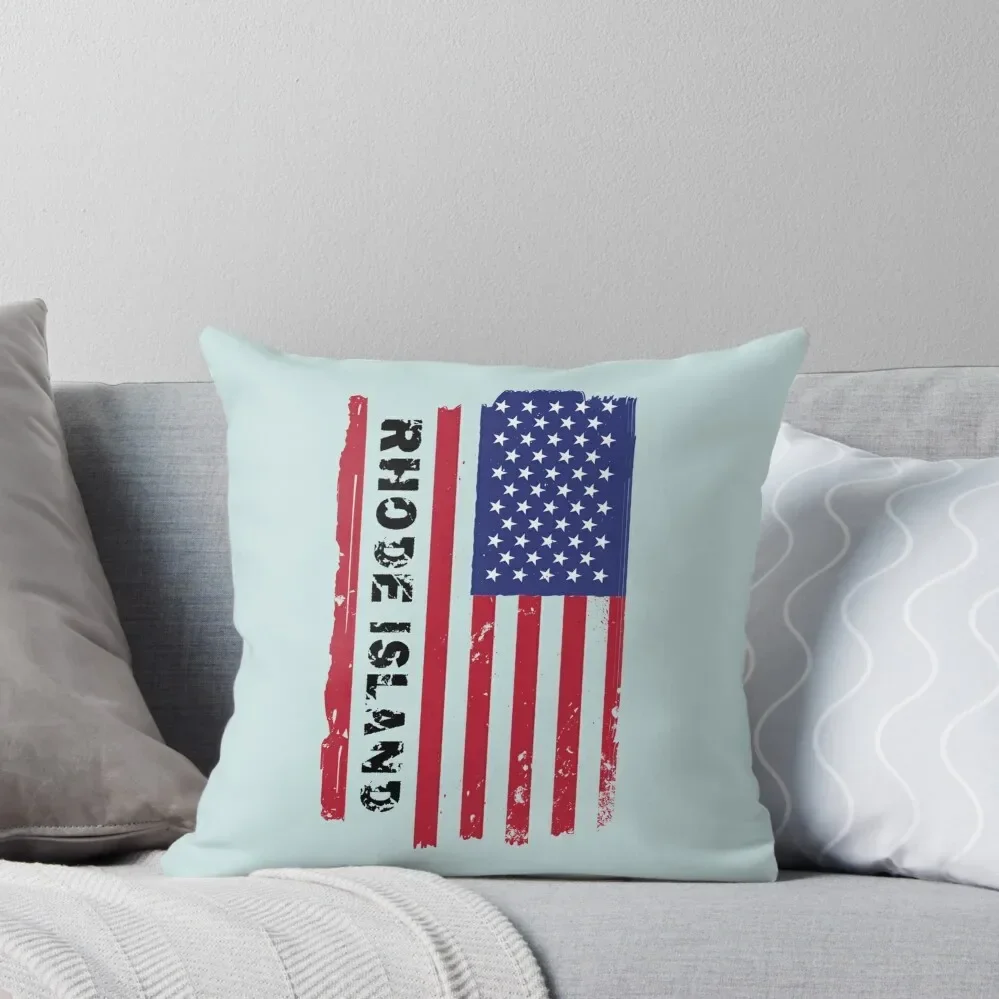 

Rhode Island USA Flag Throw Pillow pillow cover luxury Pillowcase luxury home accessories pillow