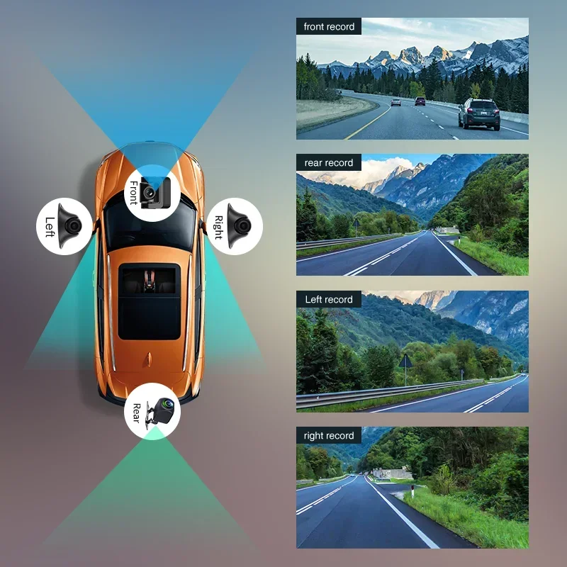 4CHs Registra la telecamera per auto 4g con la navigazione GPS Adas Supporto Android 8.1 Streaming live 4g sul telefono Scheda 512g