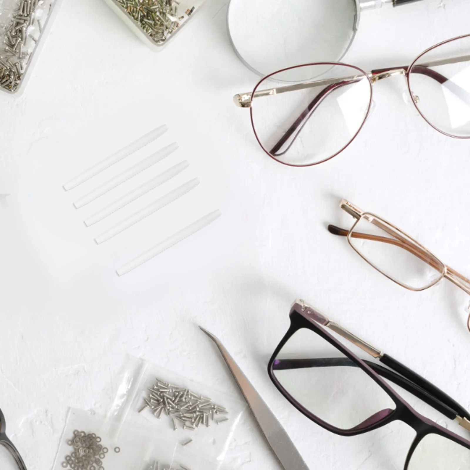 

6 Pairs Plastic Eyeglass Ear Grips Non-Slip Glasses Holders Anti-Slip Temple Tips Sleeve Eyewear Accessories Sunglasses Reading