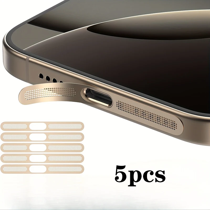 5Pcs Metal Dustproof Net Sticker For iPhone 16 Pro 15 14 13 12 Series Earpiece Speaker Hole Anti-dust Mesh Protector Compatible