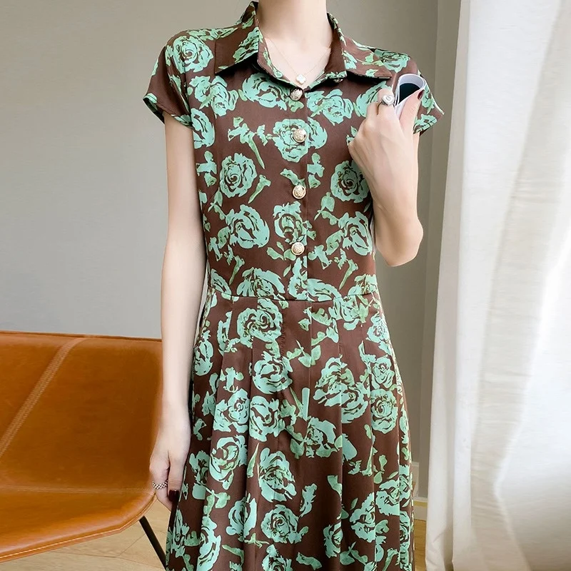 Satyna octanowa Ne Dr Damska Nowa Sportowa Spódnica A-Line z Wyszczuplającym Pasem Ele Letnia Długa Spódnica z Kwiatowym Nadrukiem