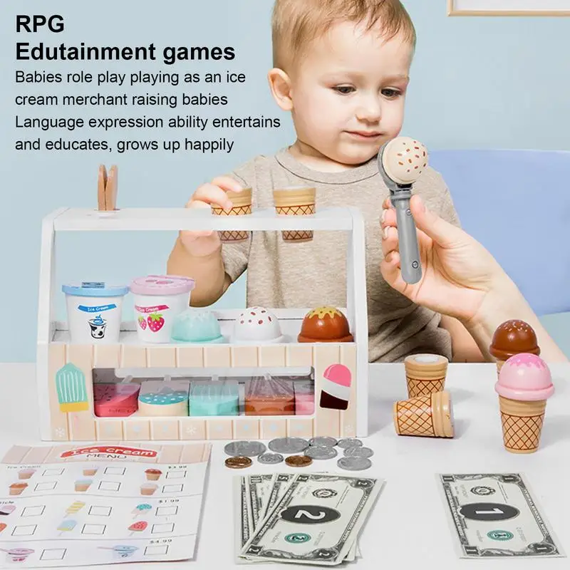 Ice Cream Toy Kids Play Set Play House Interactive Toys To Reduce Contact With Electronic Screens And Develop Teamwork Skills