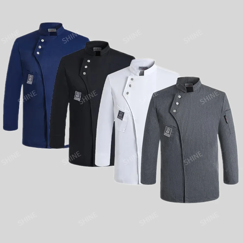 black Chef Jacket Short Sleeve chef uniform Cook Coat Chef T-shirt Baker Work Uniform Waiter Restaurant Hotel Clothes women Logo