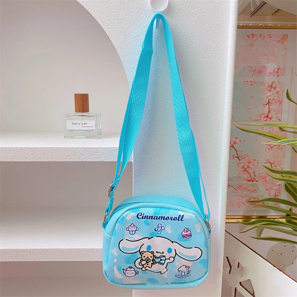 Sanurgente-Sac messager en PU pour enfants, sac à main de dessin animé, sac de rangement Kawaii, sacs à dos à sangle initiée réglable, poudres imperméables