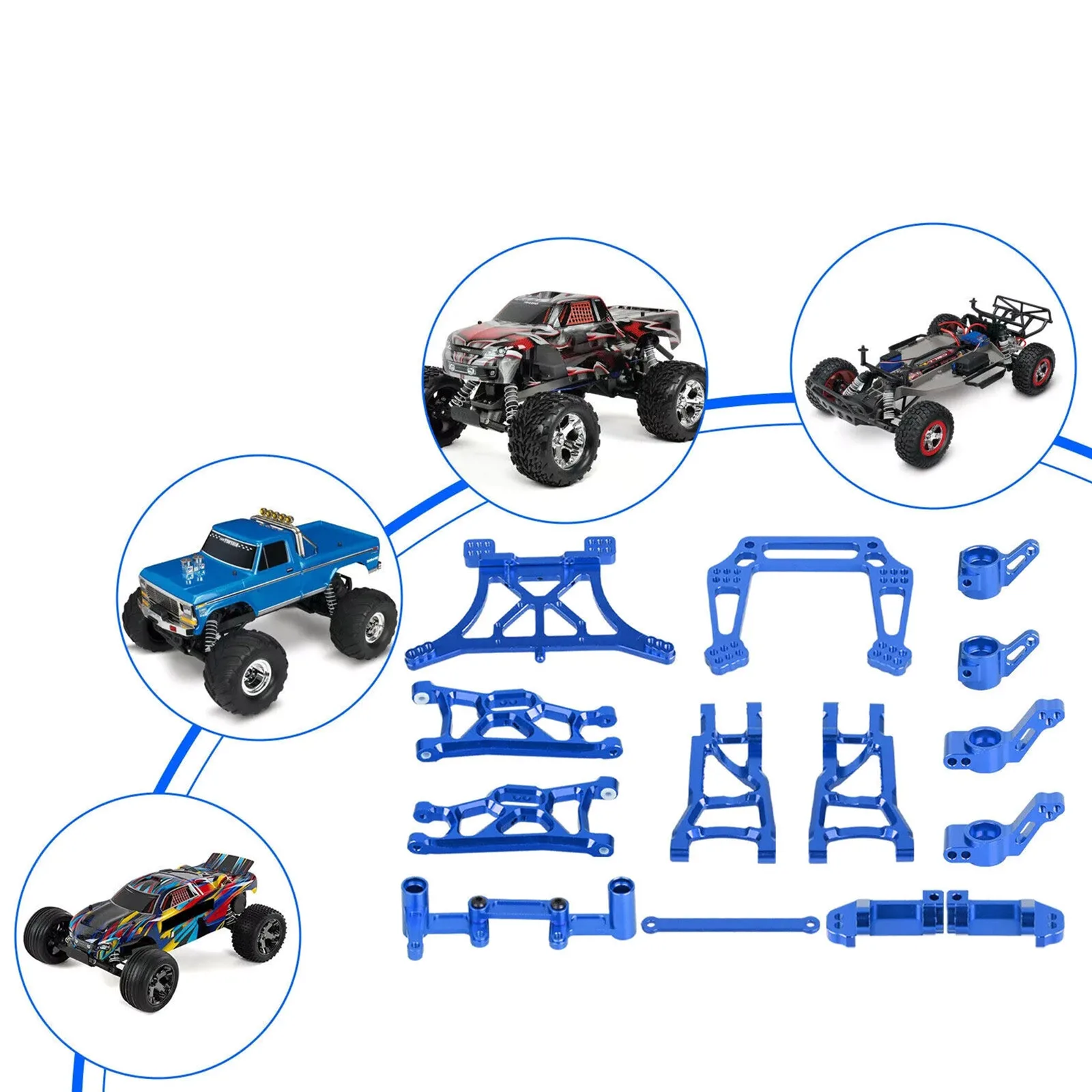 مجموعة كاملة من المعدن لـ SLASH ترقية طقم قطع غيار الهيكل لـ Traxxas Slash 2WD/Stampede/Rustler 1/10 RC تركيبات استبدال شاحنة السيارة #6
