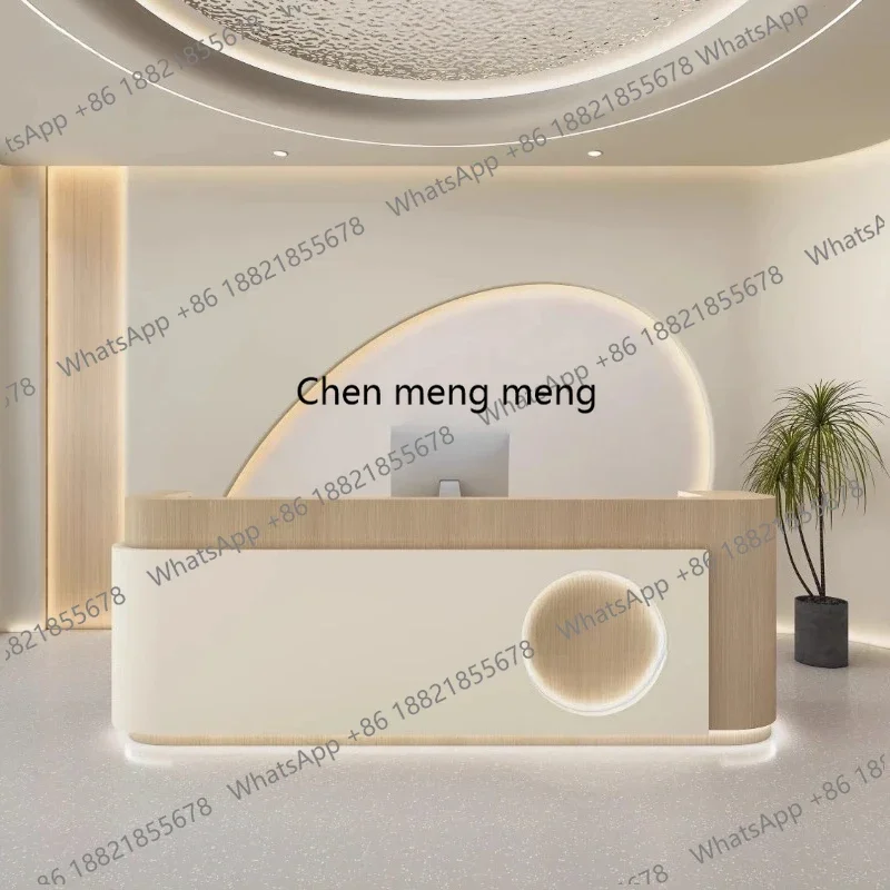 

F5822 Modern Office Reception Desk Counter Cashier Commercial Furniture Hair Salon Luxury Reception Desk Counter Decorations Bea