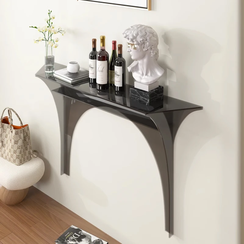 

Light luxury acrylic entrance table Entry entrance creative shelf ultra-narrow table Nordic front door entrance cabinet