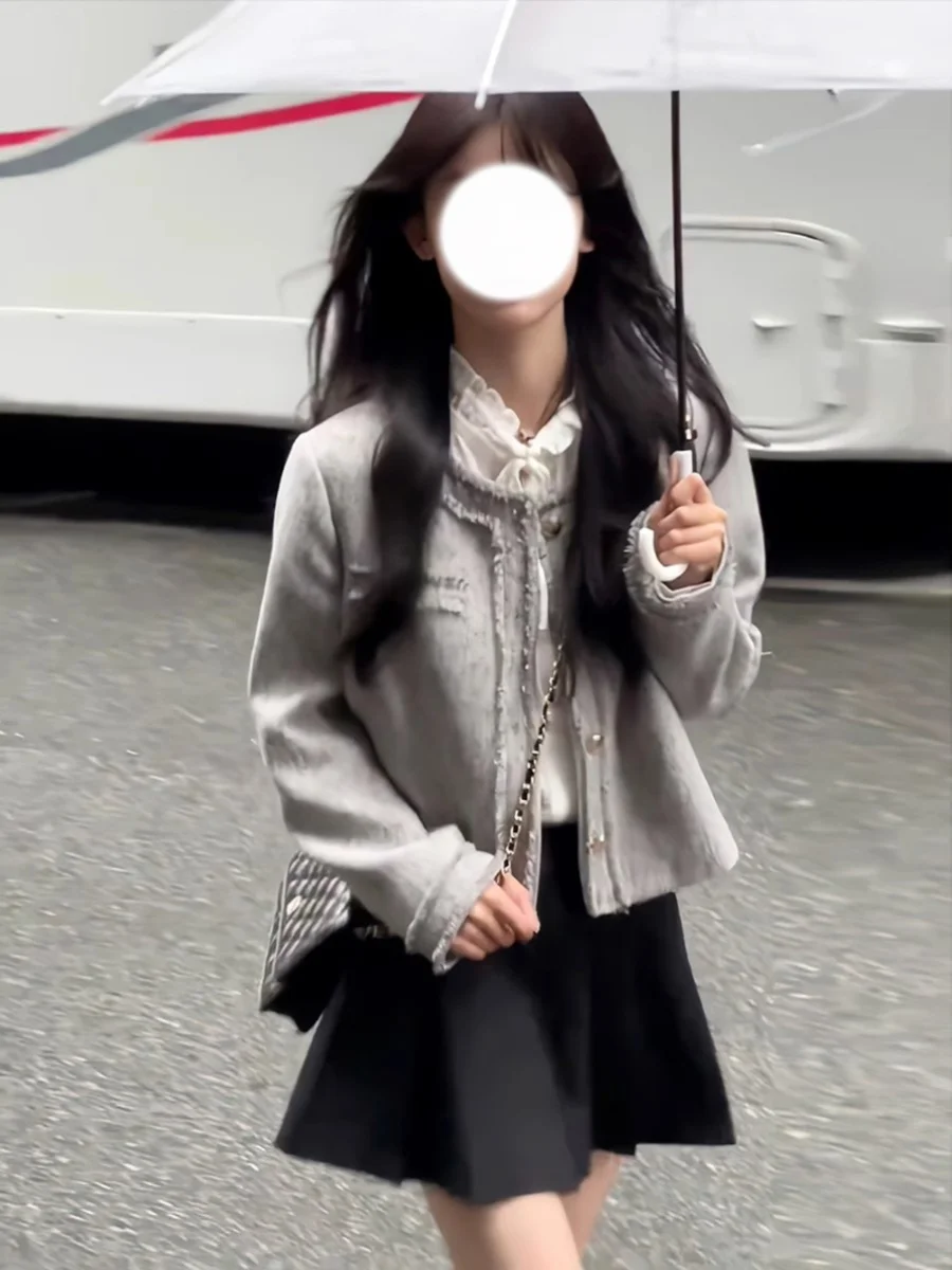 

Твидовый жакет красный женский, в стиле преппи, для студентов, повседневный, модный, рабочий, в стиле университетской формы, однобортный, стильный