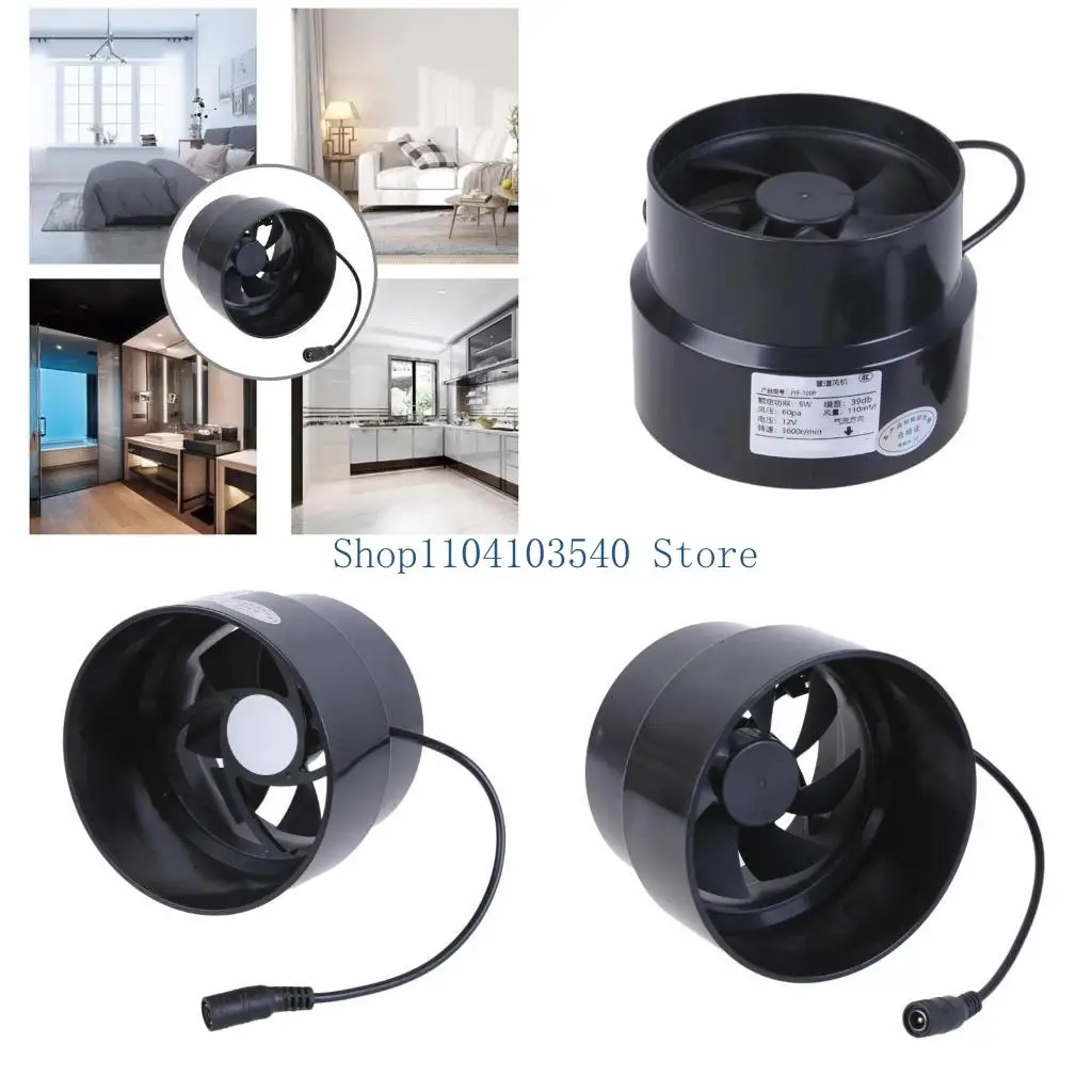 

02DC Universal Inline Blower Fan 97mm Quiet Exhaust Fan Ventilation Fan for Marine Boat and Motorhome DC12V Quiet Operation