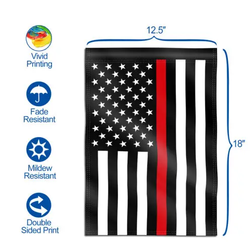 Thin Red Line USA Garden Flags Double Sided Decorative Garden Flag 18