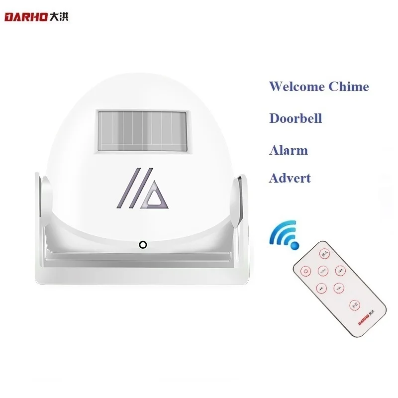 Darho Wireless Guest Welcome Chime 32 Ringtones  Door Bell PIR Motion Sensor For Shop Entry Security Protection Alarm Doorbell